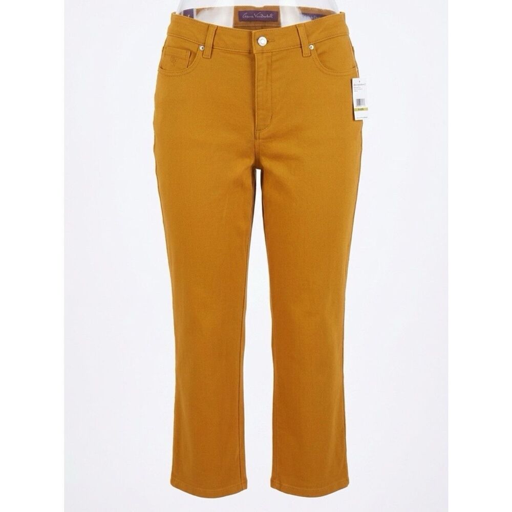 Gloria Vanderbilt Straight-Leg Jeans in Mustard